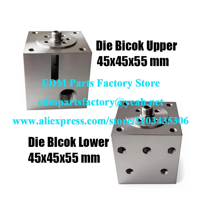 die block upper head lower head 45x45x55mm, Suzhou Sanguang wire machine use wire guide seat, SSG conductive block F