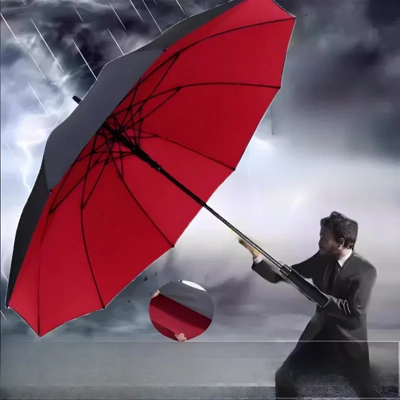 Oversized Automatic Umbrella Double Layer Heavy Duty Windproof Stormproof Rainproof UV Sunshade All Weather Outdoor Use 장우산