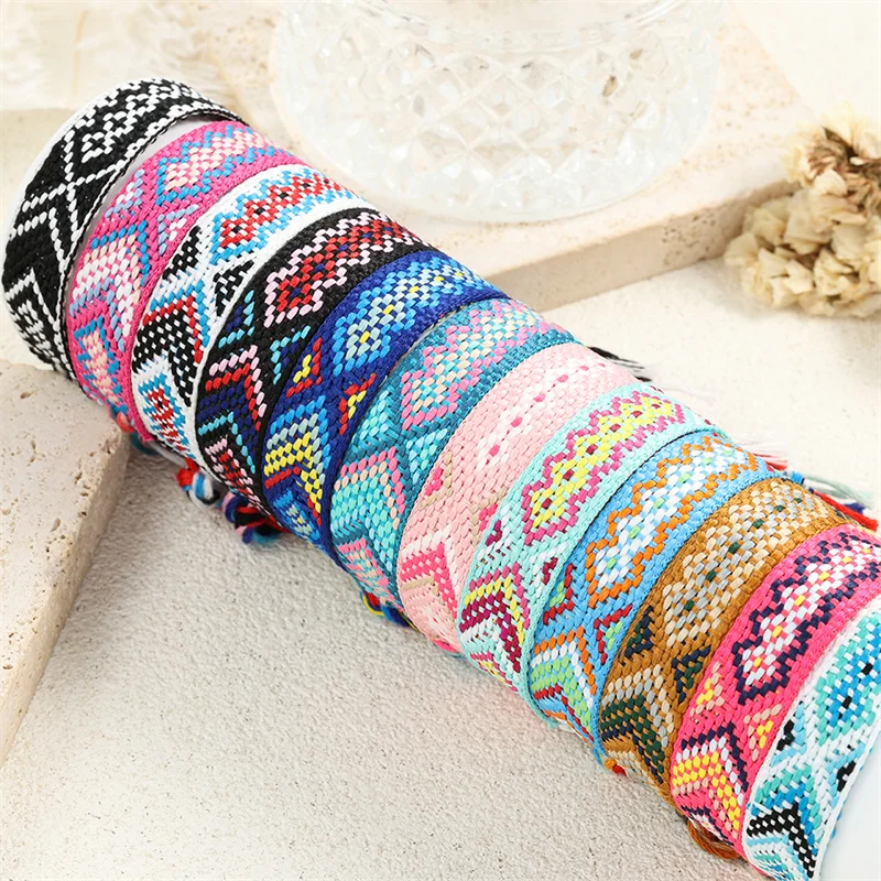 UILZ 6 pcs Random Handmade Weave Friendship Bracelet Brazil Colorful Braided Rope Thin String Strand Bangles