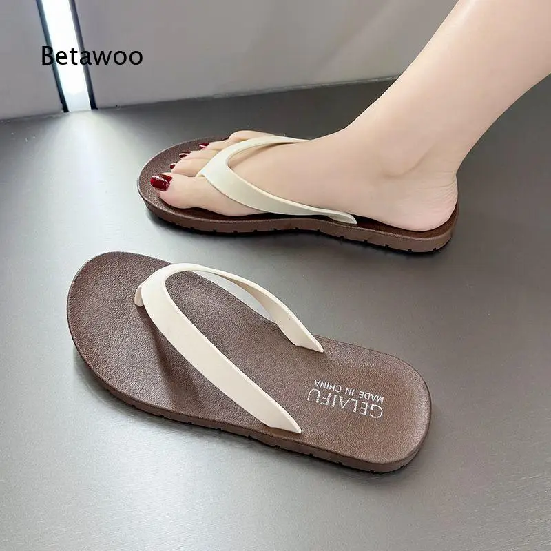 2026 Women Flat Beach Thong Sandals Casual Slip On Clip Toe Slippers Comfortable Lightweight Summer Vacation Shoes