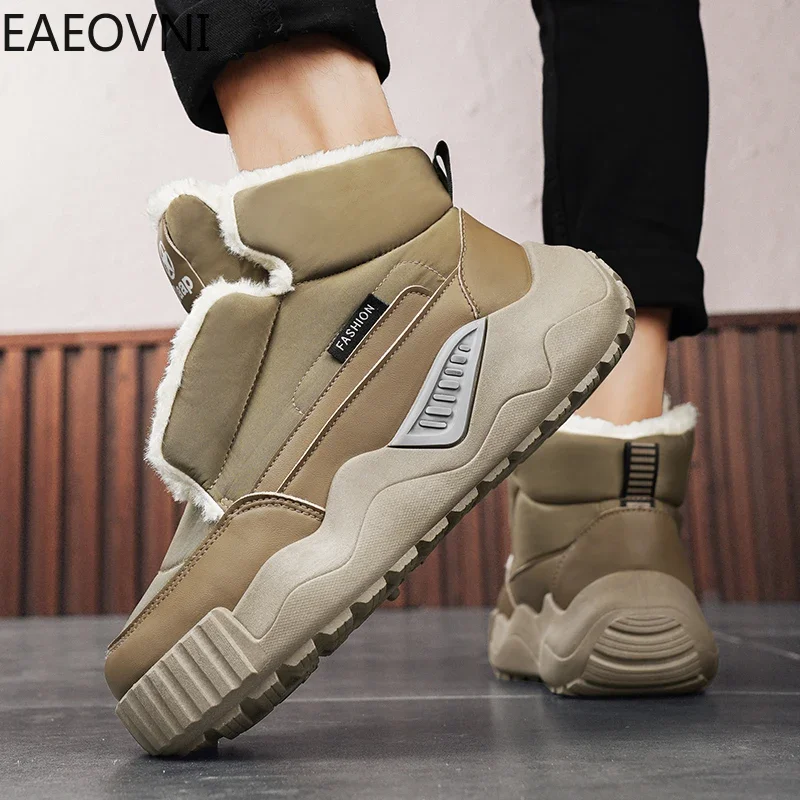 Men's Winter Boots Snow Boot Keep Warm High Tops Men Shoes Anti-slip Hard-wearing Lightweight EAEOVNI Popular Model Man Shoe Hot