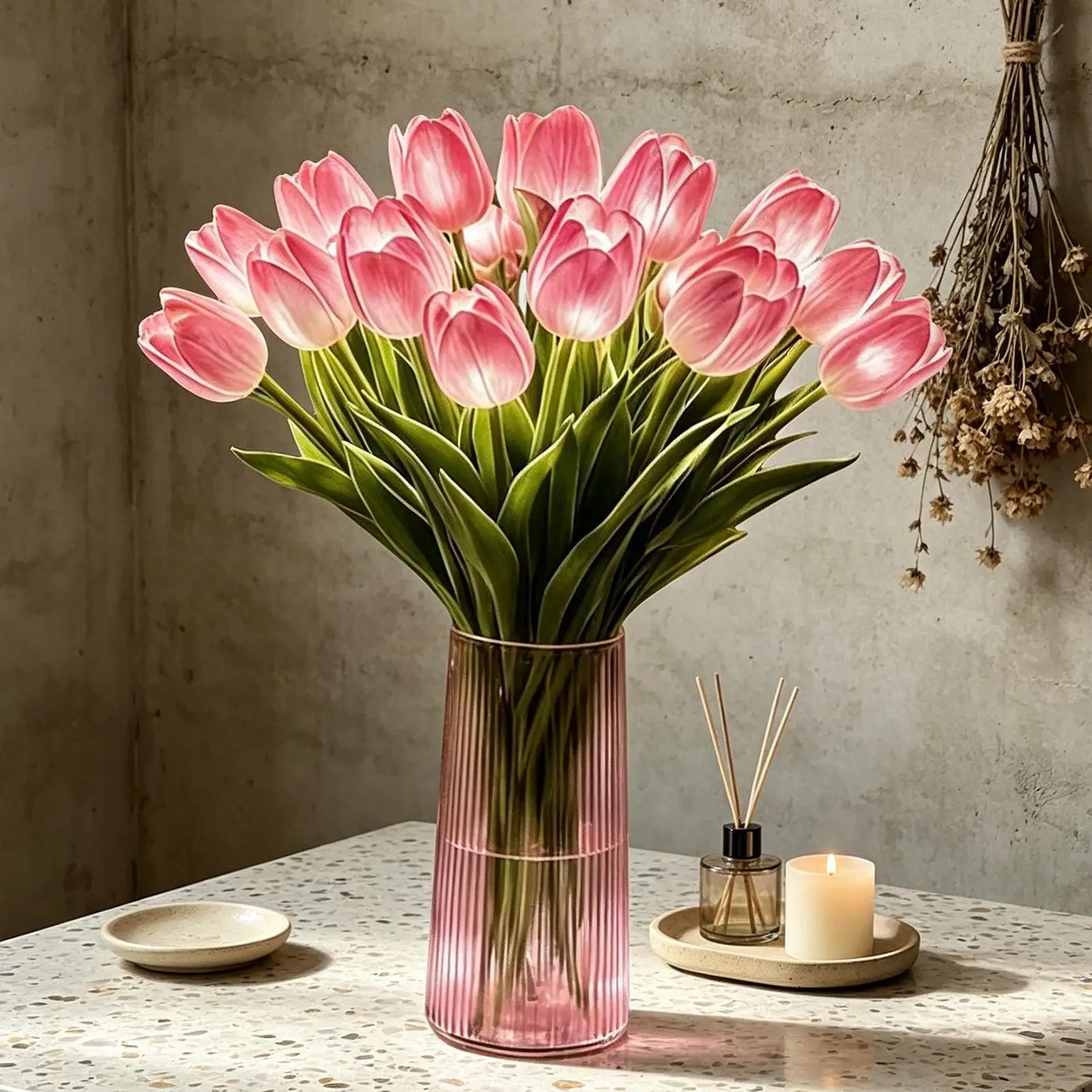 

tulips shaped Floral Lamp Romantic Decorative Desk LED Night Light For Home Living Room Bedroom Indoor Outdoor Table Bedside