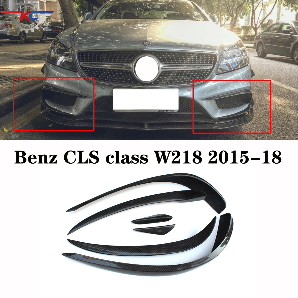 

For Mercedes CLS-Class W218 CLS350 CLS400 Sport Version 2015-2018 Front Bumper Lip Splitter Canards Air Vent 6PCS/Set