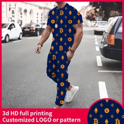 Bitcoin 3D Print Summer Men tuta Ethereum Crypto t-shirt Shorts Set Casual basket Jersey Fashion Outfit uomo oversize