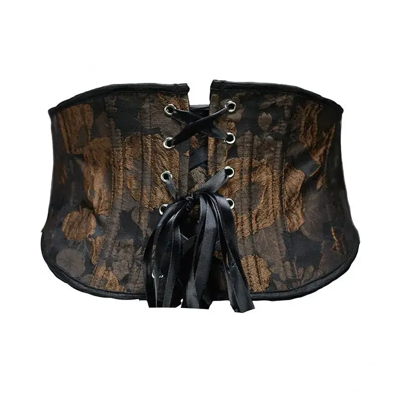 Damen Vintage Lolita Korsett-Top mit Sonnenblumen-Reliefdruck, kurzes Schnür-Bustier, Latex-Taillentrainer, Shapewear, Übergröße – Detail 21