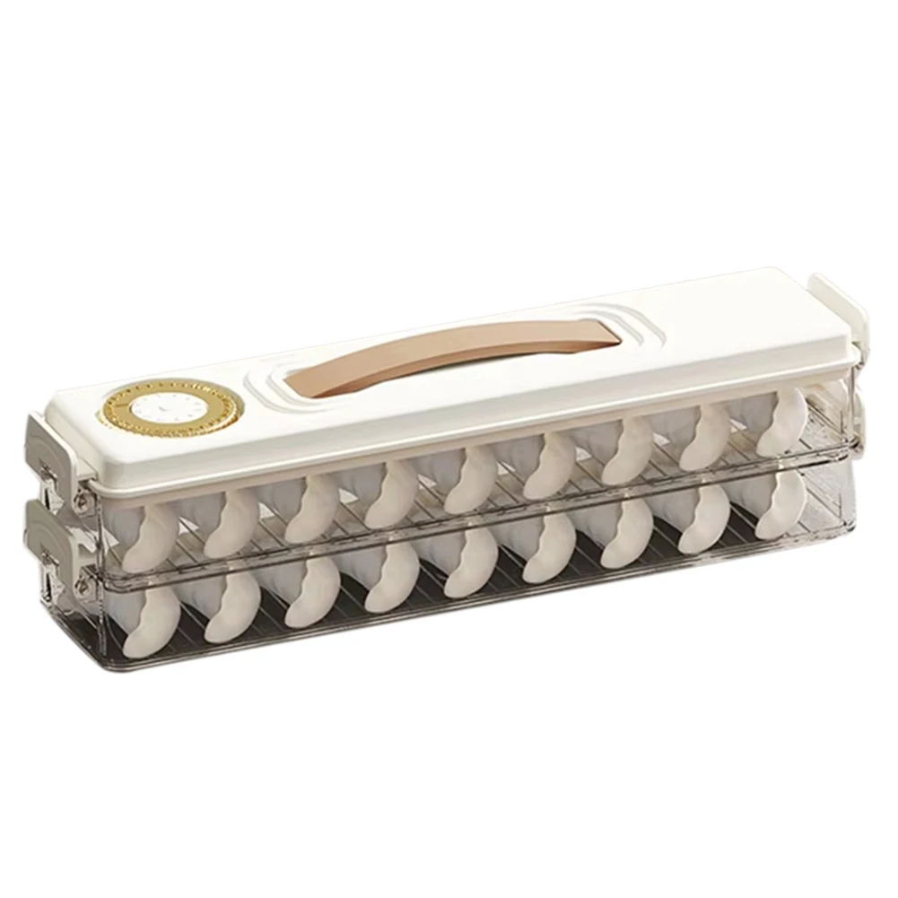 A75k Airtight Food Storage Container-Stackable Dumpling & Cookie Carrier with Lid and Handle,Ideal for Kitchen Organization B