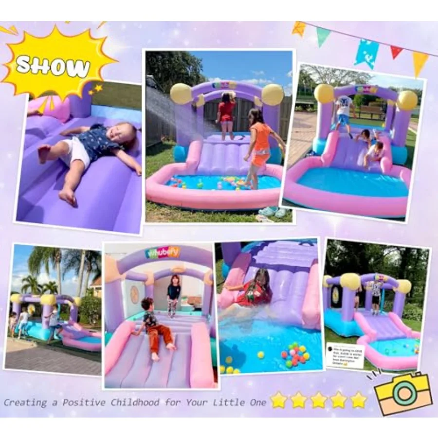 บ้านลมเป่าลมพร้อมสไลเดอร์น้ำสำหรับสนามหลังบ้าน พร้อมบ่อบอล บ้านลมเป่าลมสำหรับเด็กเล็ก สวนสนุกกระโดดและสไลเดอร์น้ำสำหรับในร่มและกลางแจ้ง