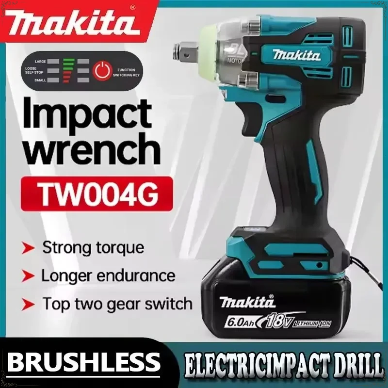 

Бесщеточный аккумуляторный шуруповерт Makita TW004G 630Нм, перезаряжаемая дрель-шуруповерт для 18-вольтовых аккумуляторных инструментов