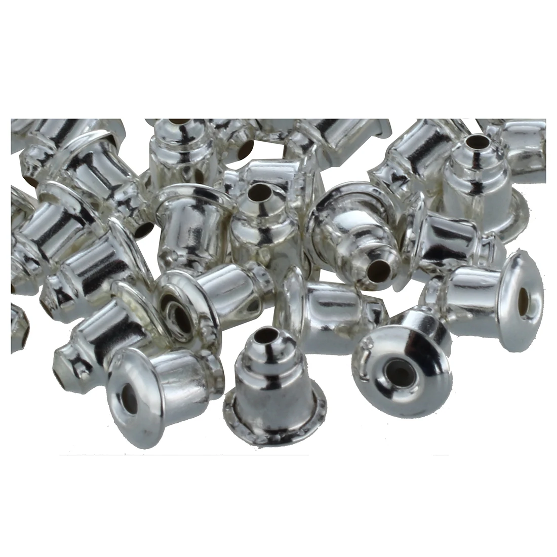 50 pcs of Silver Earrings Fasteners shaped ball.