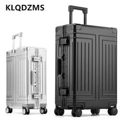 KLQDZMS-Valise de voyage entièrement en alliage d'aluminium et de magnésium, valise à roulettes pour hommes, boîte d'embarquement, bagage de cabine pour femmes, 20 po, 24 po, 26 po, 29 po