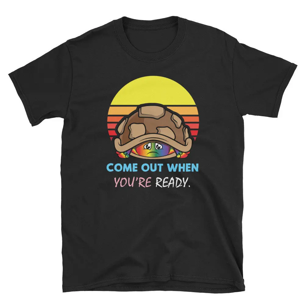 Come Out When You're Ready Turtle T Shirt Trans Pride Week Month LGBT Ally LGBTQ Lesbian Queer Transgender Support