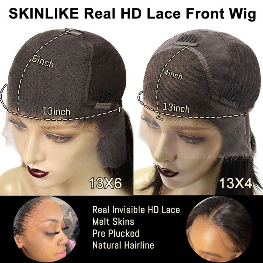 BEEOS 13x6 HD Straight Short Bob Wig HD Transparent Lace Front Human Hair Wigs Pre plucked 13x4 HD Lace Frontal Wig For Women