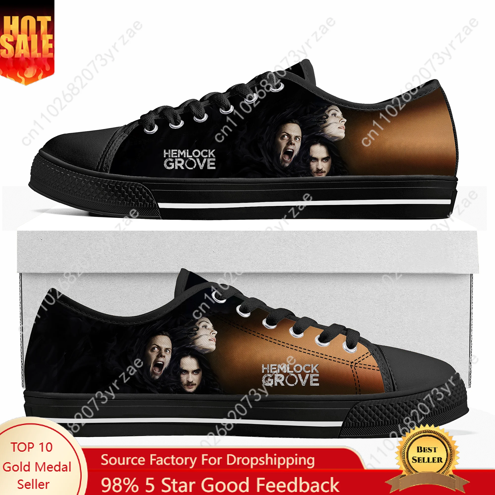 

Hemlock Grove Low Top High Quality Sneaker Mens Womens Comfortable Canvas Sneaker Fashion Patterns Casual Shoe Custom Shoes