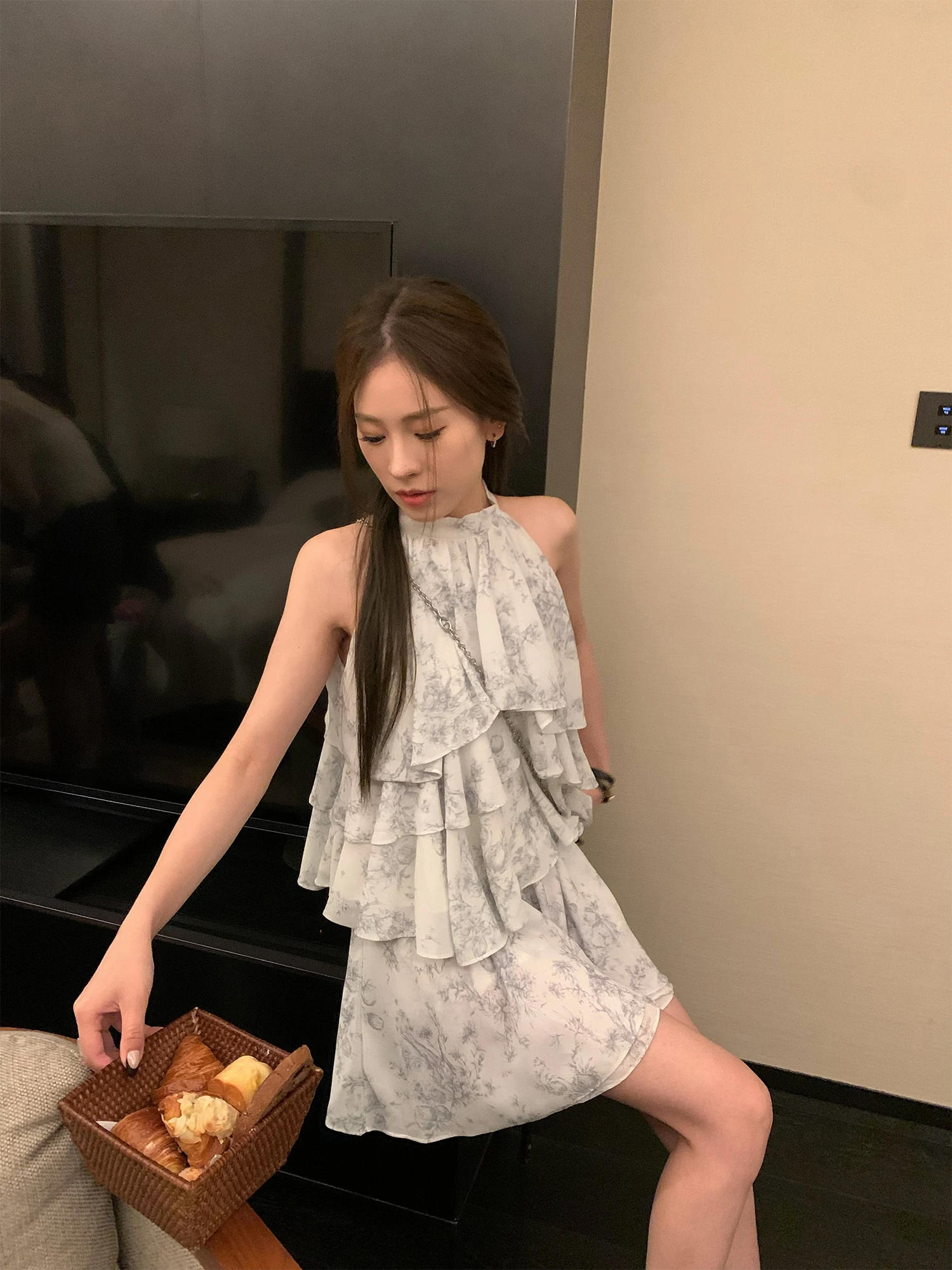 

Новый летний женский модный комплект Hhi QingTiao: юбка и топ с принтом «Водяные знаки» в китайском стиле