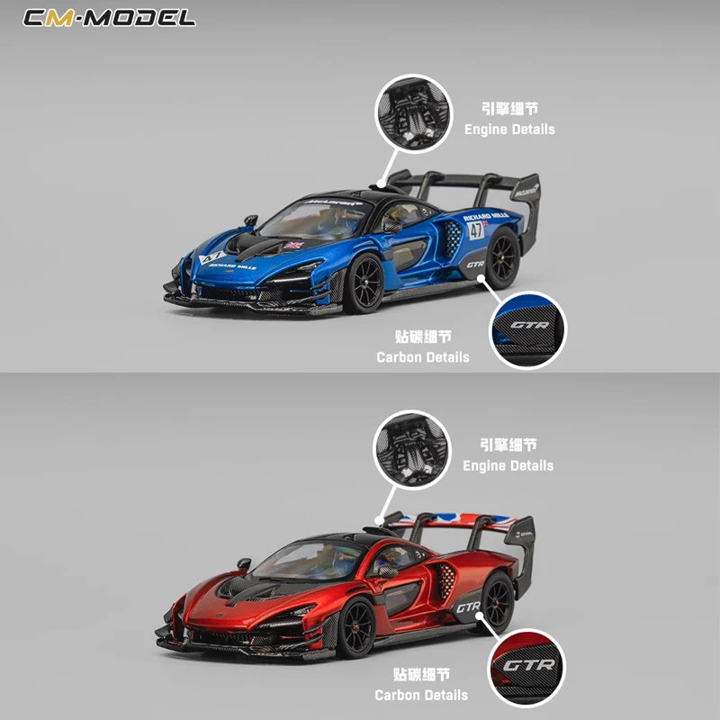 

CM 1:64 Senna GTR Metal blue/Red alloy car model