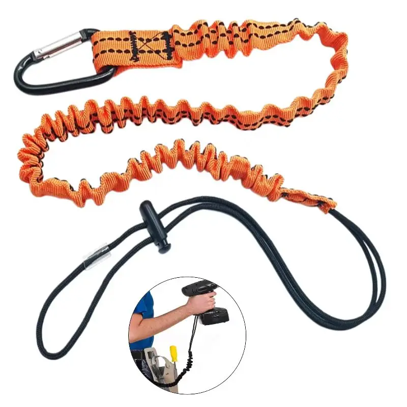 Professional High Altitude Protective Safety Elastic Buffer Sling Belt Carabiner Hook Aerial Work Anti Fall Off Rope Protector