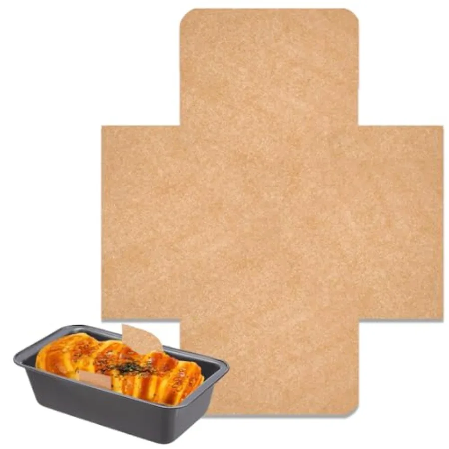 100Pcs Loaf Pan Liners, Bread Pan Parchment Liners for Baking Toast Bread, Cakes, Banana Bread, Cookies, Brown Ideal for Parchm