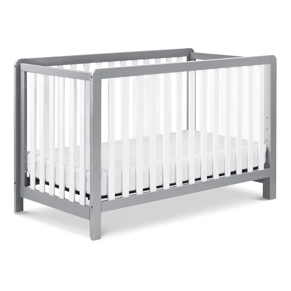 

Colby 4-in-1 Low-Profile Convertible Crib,Four adjustable mattress positions,Convertible，Grey and White