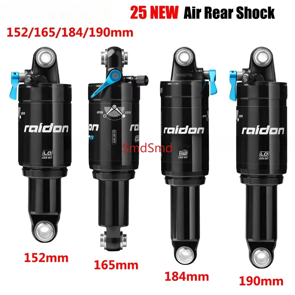 25 New  Bicycle Rear Shock MTB Mountain Bike Air Rear Shock 152/165/184/190mm XC Air Suspension Absorber
