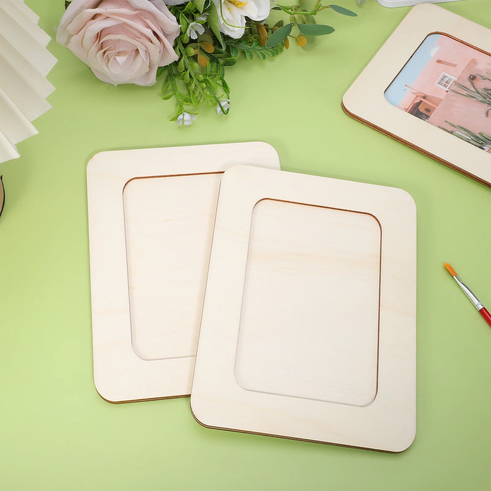 

6 Pcs Wooden Photo Frame DIY Frames for Crafts Picture Family Unfinished Laser Cutting