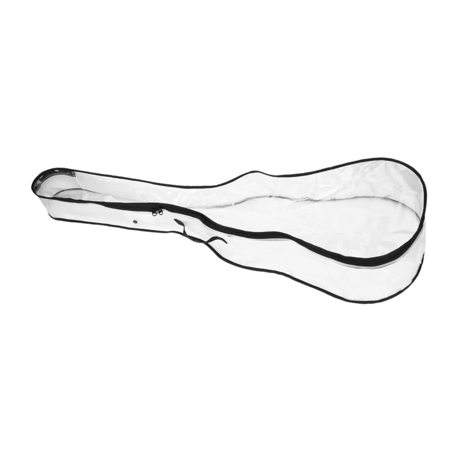 40-41 inch Clear Electric Guitar Dust Protector Soft Non Scratch Lining for Stage Transport Side Pick Pocket Zippered Closure