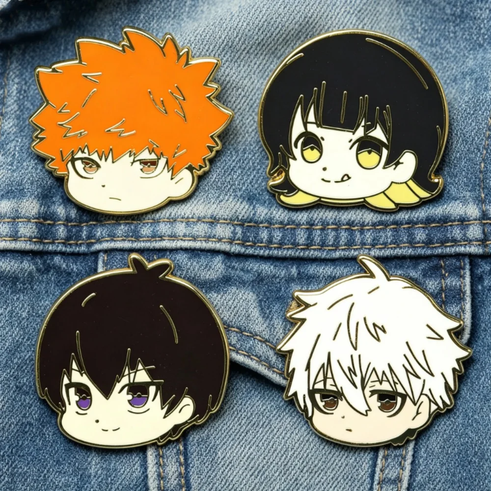 4Pcs/set Anime Prison Q Cartoon Character Enamel Brooch Badge Lapel Pin Jewelry Accessory Gifts For Women Men Accessory Set