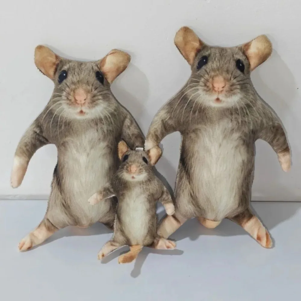 Creative 12/24cm Simulated Mouse Doll Plush Cartoon Doll Soft Kawaii Nimi Animal Figure Stem Built in Skeleton Kid GiftBirthday@
