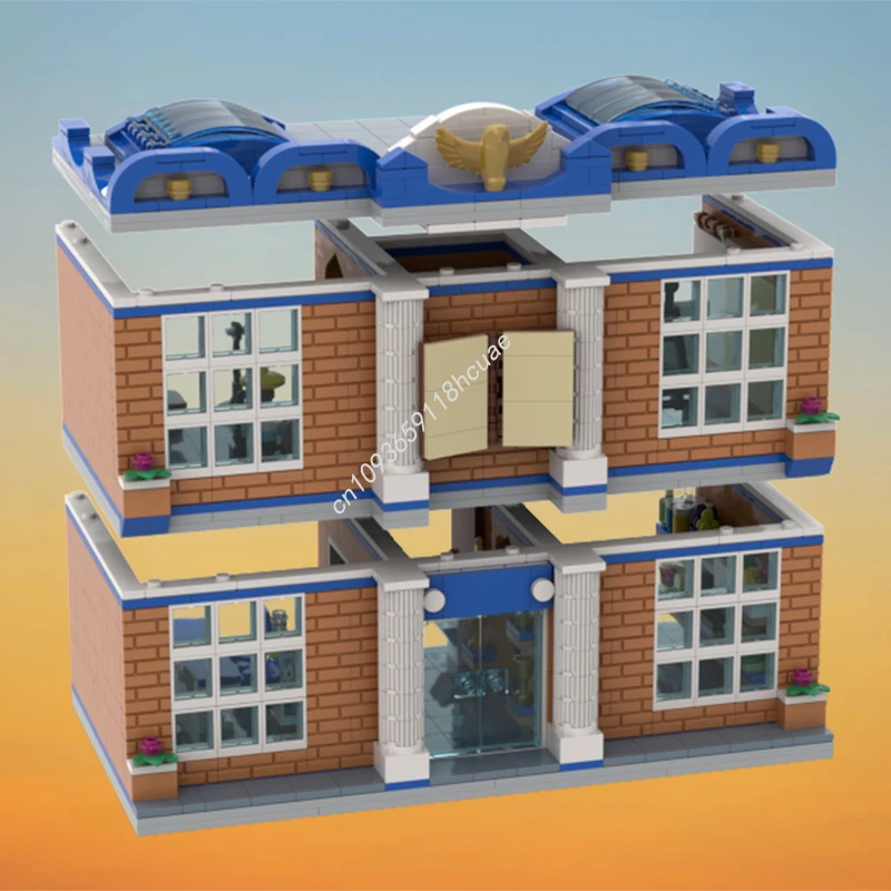 

1519 шт. MOC City School модульные здания с открытой спиной, коллекционный набор для снятия стресса для взрослых, Рождественский подарок