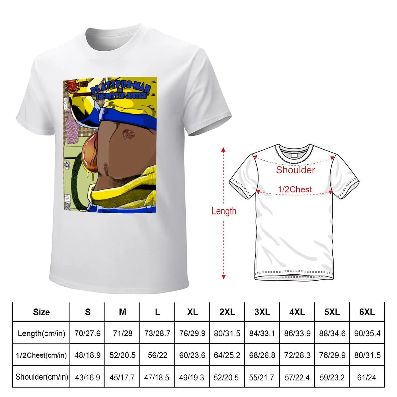 Platypus Man Comic Book Cover T-Shirt vintage boys whites kawaii clothes sports fans T-shirts for men cotton