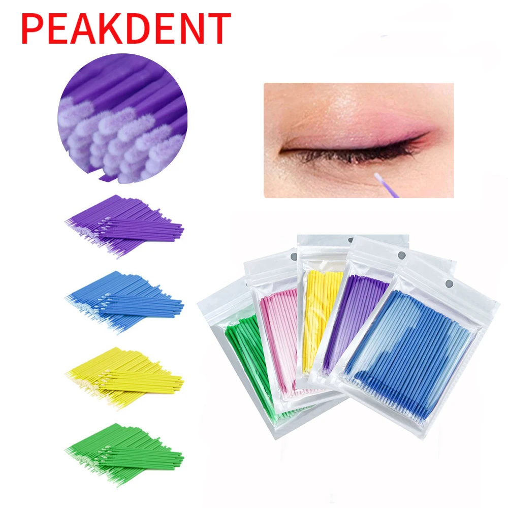 100pcs Dental Lab Long Disposable Micro Applicators Brushes Dental Brush Odontologia Extension Tool Dental Materials