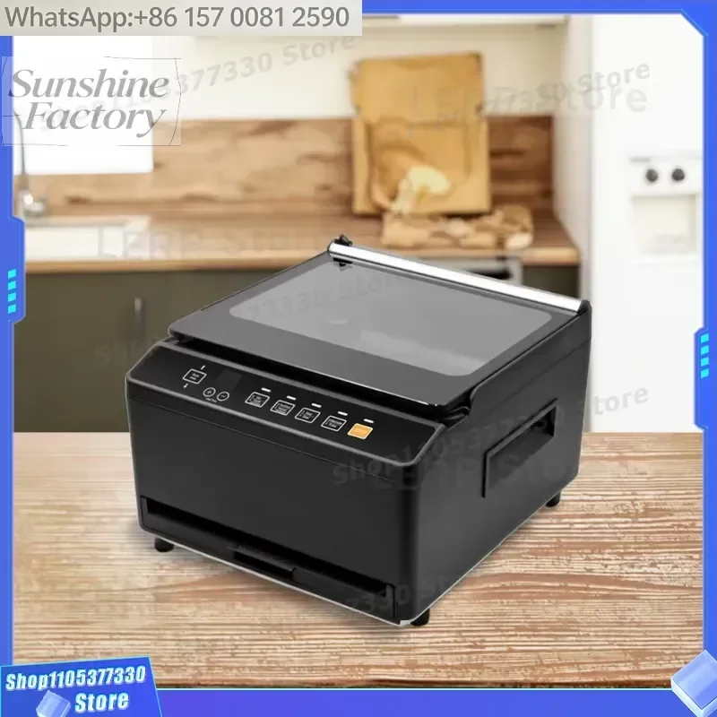 Double Chamber Electronic Vacuum Food Sealer Machine Continuous Home Car Electric Use Built-in Plastic Bag Cutter RV