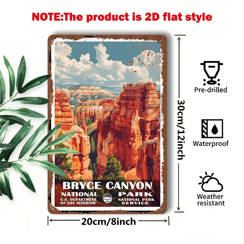 2D Flat - 1pc 2D[Flat] Metal Sign Retro Tin Painting 