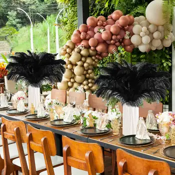 30-150 ks pštrosích peří ve velkém pro svatební stůl, přírodní pštrosí peří pro kutily, tvoření a párty dekorace. 6 nejlepší prodej velké pštrosí peří - №6