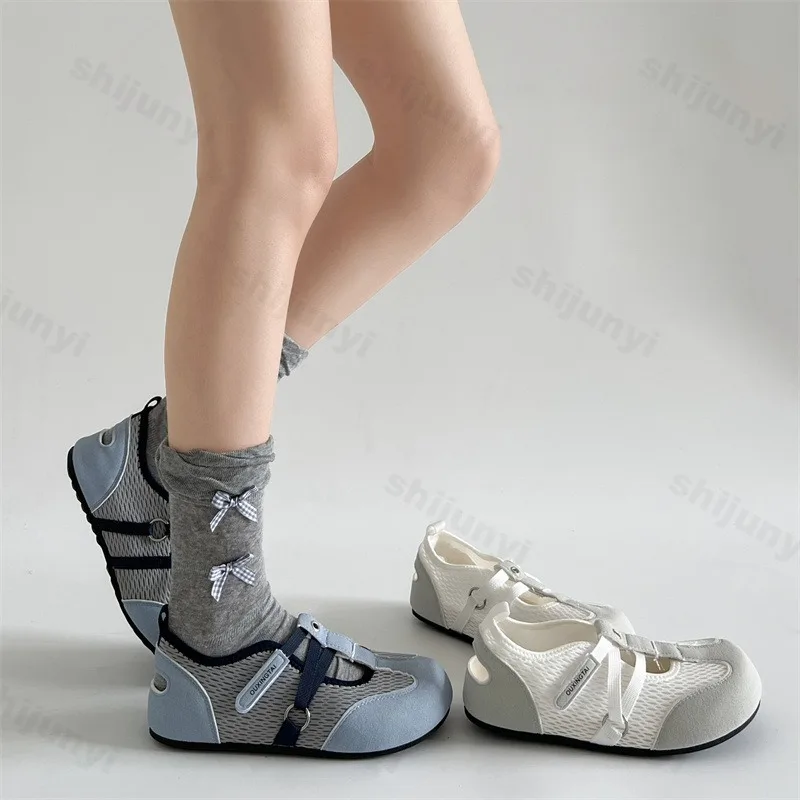 

Retro Style Fashion Shallow Mouth Casual Sandal Women's 2025 New Summer Mesh Breathable Comfortable Mary Jane Flat Single Shoes