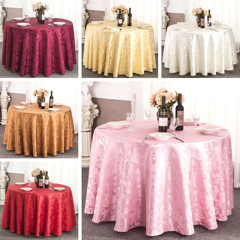 Mantel redondo de Jacquard europeo de 4/6/8/10 plazas, mantel para el hogar, comedor, banquete, boda, fiesta, decorar, cubierta de mesa