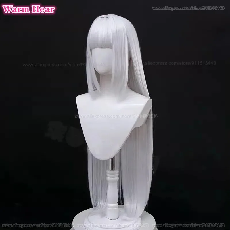 لعبة بلانك الاصطناعية 100 سنتيمتر طويل مستقيم ضوء الفضة الأبيض شعر مستعار تأثيري والأسنان ألياف مقاومة للحرارة حزب امرأة الباروكات CB ؛,.79 #5