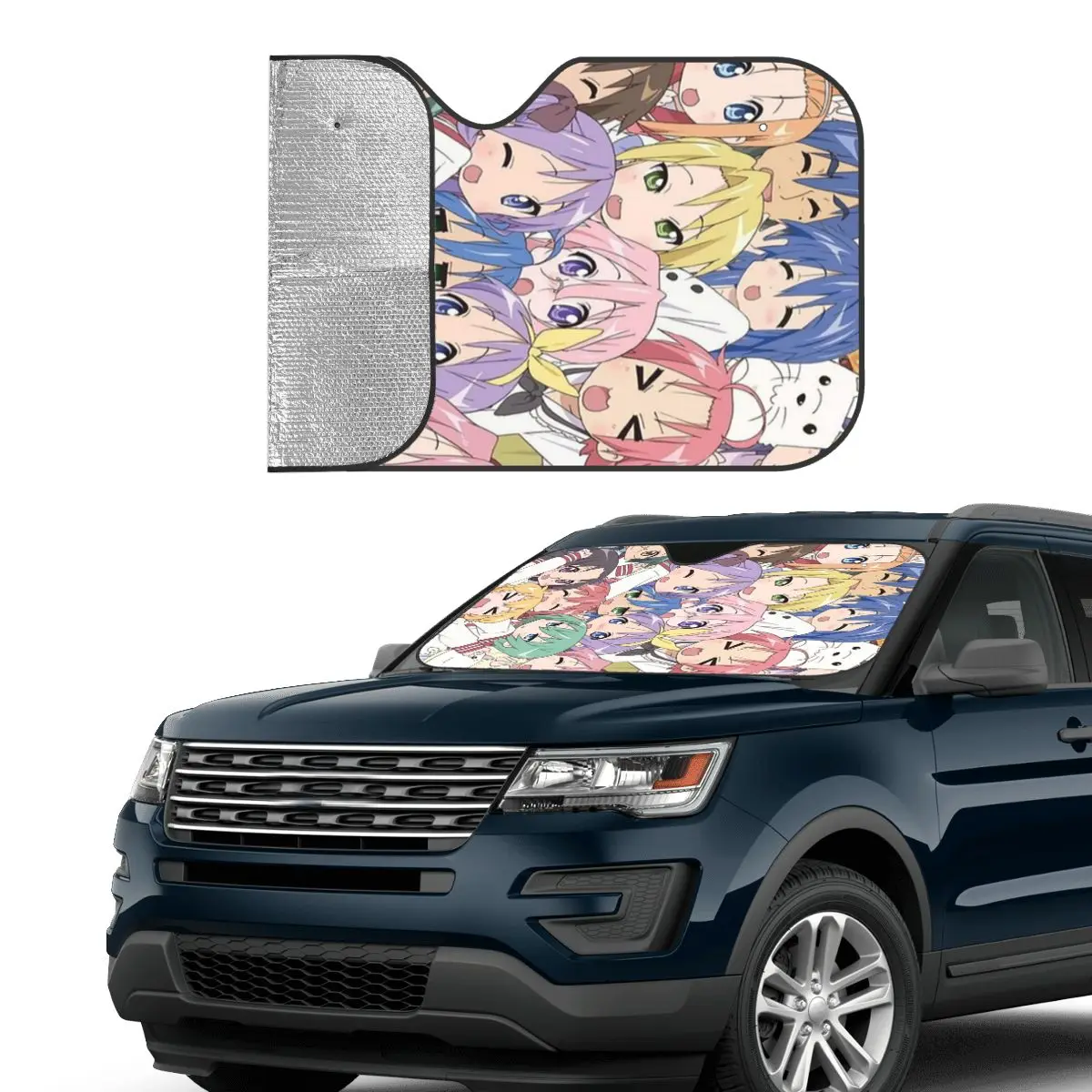 

Lucky Star Anime Lucky Star Anime Sunshade Windscreen Car Front Windshield Window Sun Visor Accessories Covers