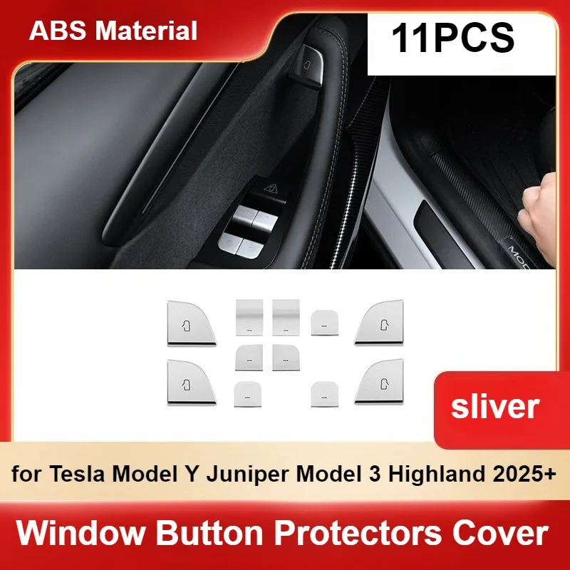 

Window Button Protectors Cover Accessories Car Door Window Protective Film Kit for Tesla Model Y Juniper Model 3 Highland 2025+