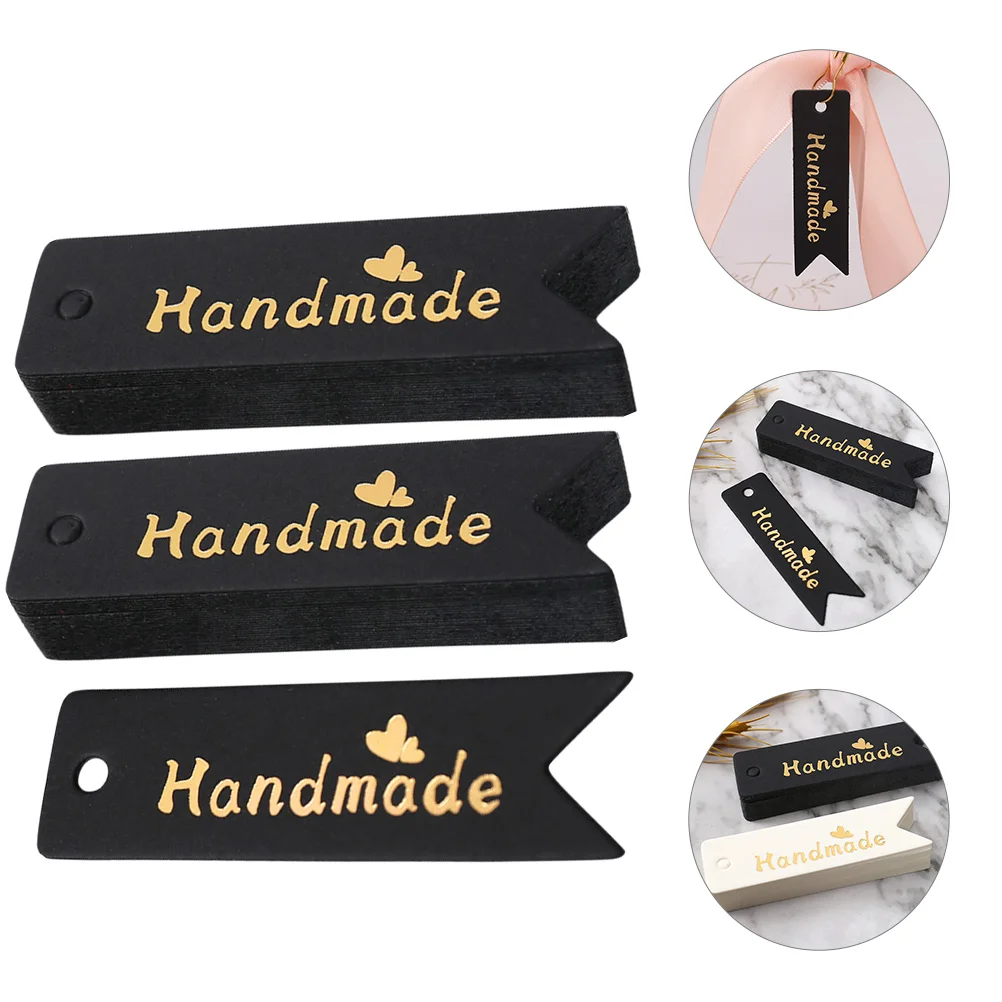 

100pcs Handmade Paper Gift Holiday Christmas Present Labels Wedding Party Favor Personalized Tags For Handmade Items Festival