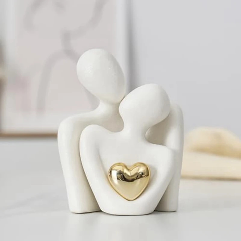 Mini Couple Statue Office Bookshelf Styling Idea