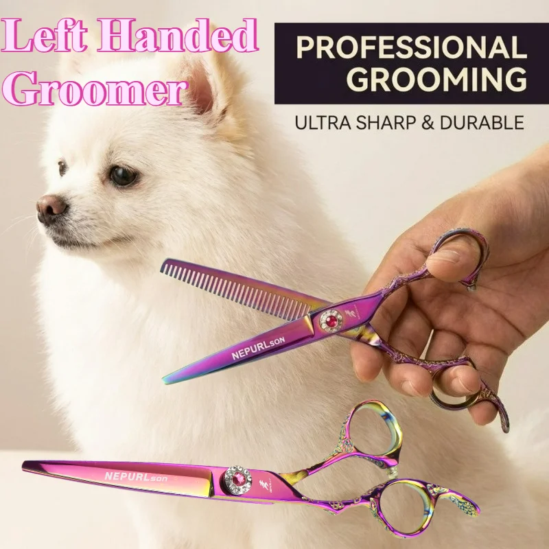 6 Inch Pet Scissors Professional High Quality JP440C For Left Handed Groomer Thinning Shear&Straight Scissors