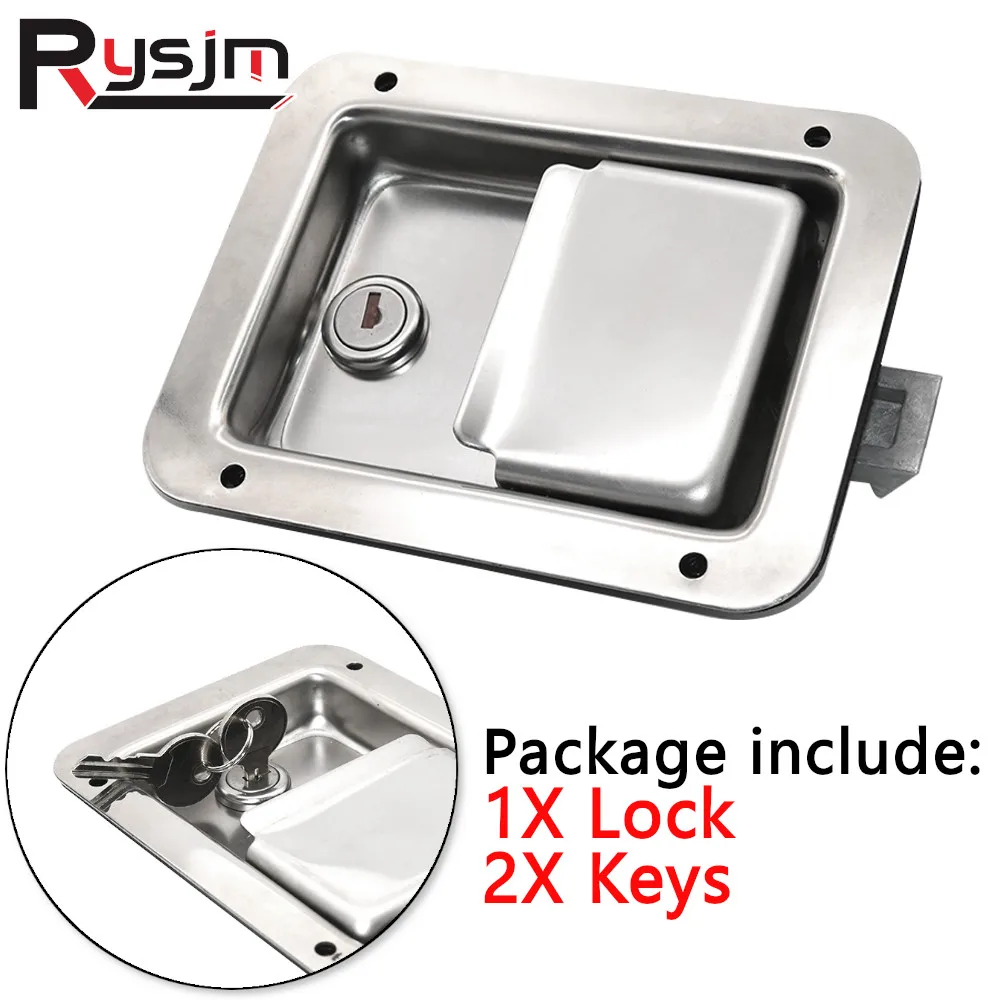 1Pc Trailer Truck Paddle Latch with Keys Cabinet Lock for Truck Tool Box Door Lock Accessories Boat Mairne Accessories