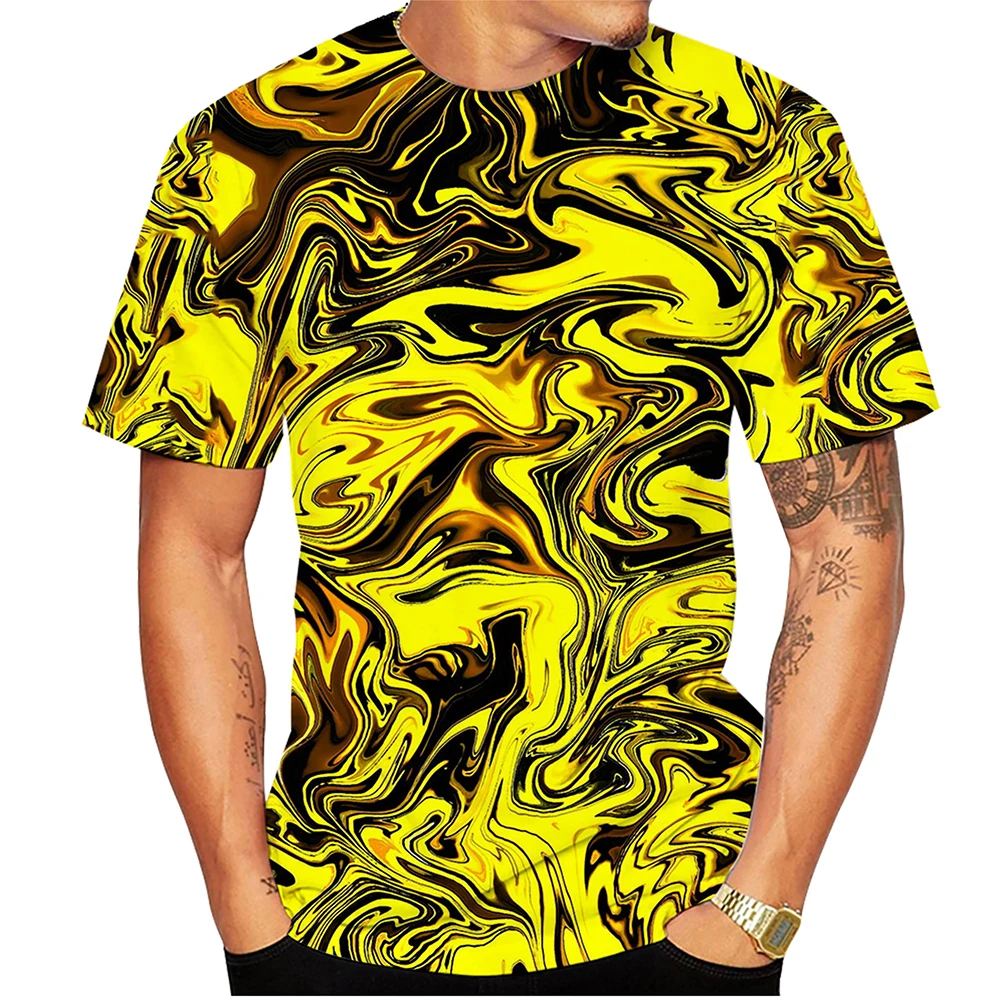 

2025 Men's Summer Novel, Fashionable, Personalized, 3D Printed Short-Sleeve Crew Neck Comfortable Top