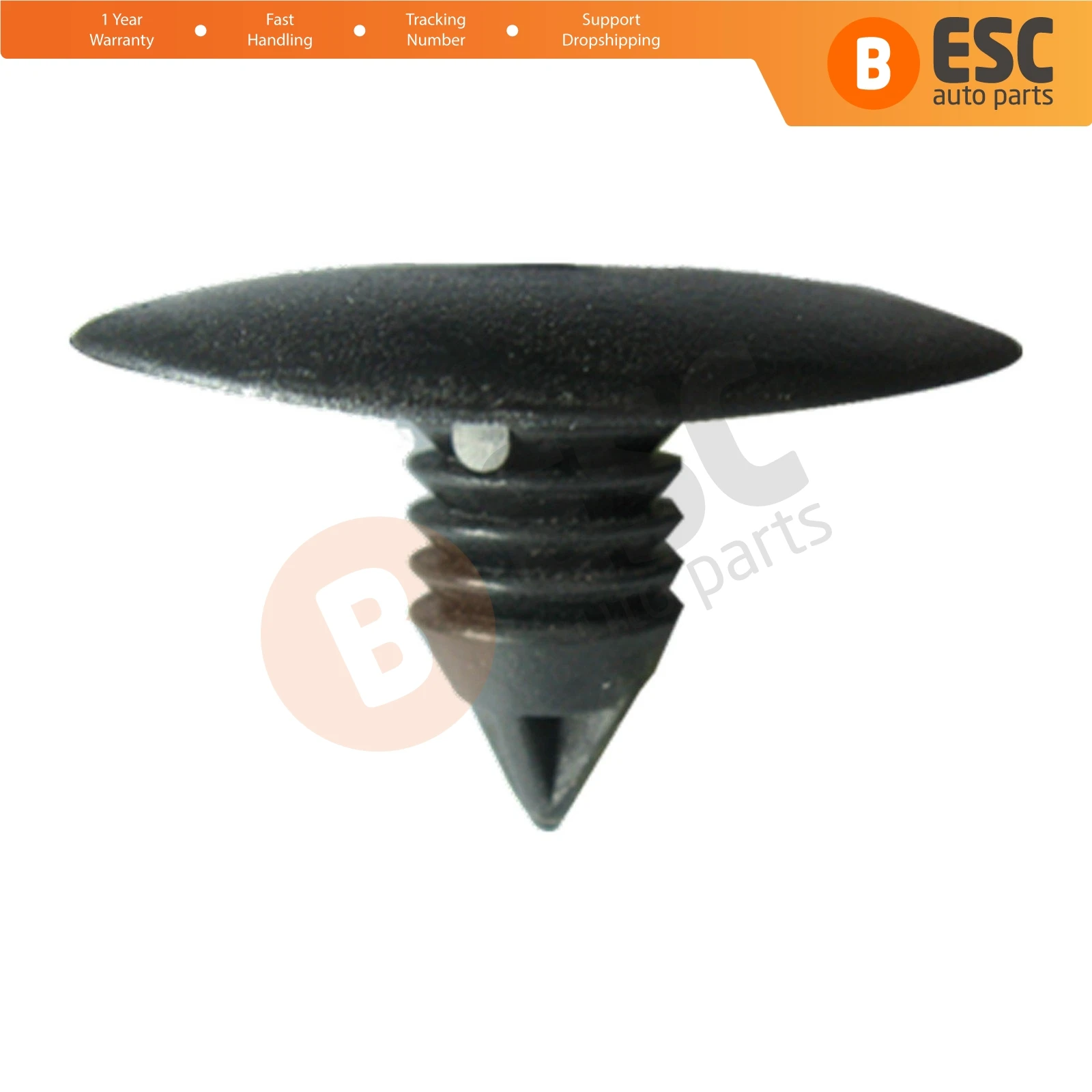 ESC ECF2596 10 Pieces Bumper Push-Type Retainer, Radiator for Renault: 7703077225, Citroen: 7518N8 Peugeot: 7518N8