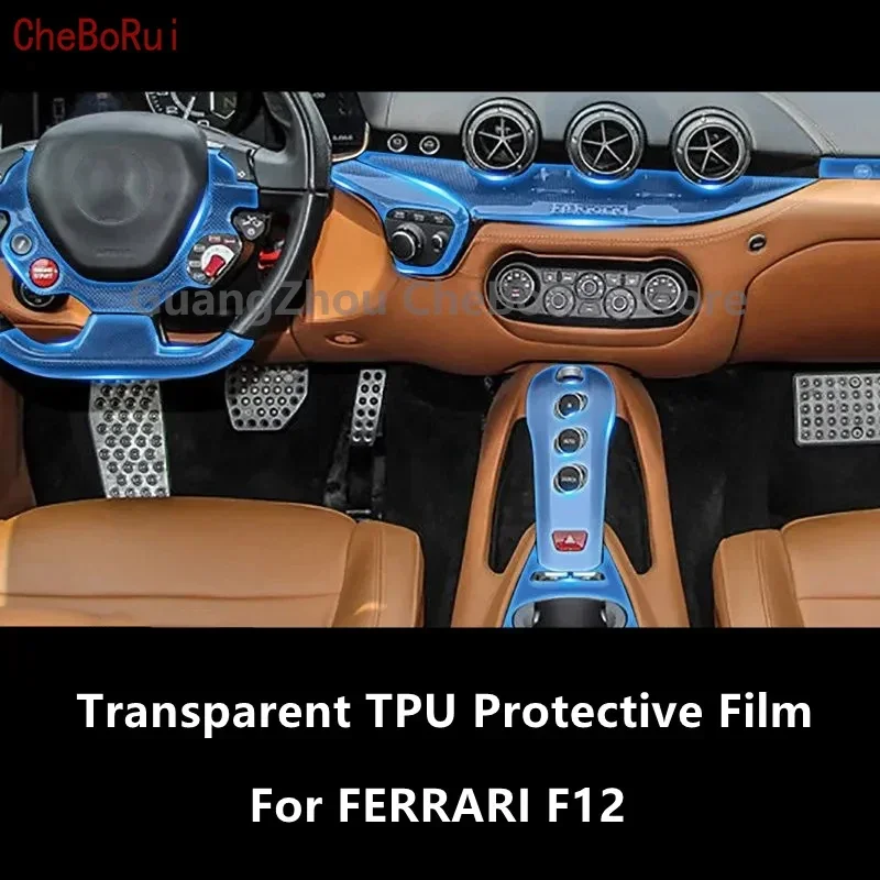 

For FERRARI F12 Car Interior Center Console Transparent TPU Protective Film Anti-scratch Repair Film Accessories Refit