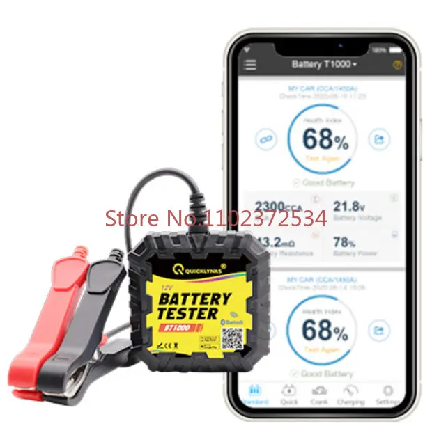 

Portable Battery Tester Automobile Diagnostic Tool With Mobile APP Bluetooth Test Provide Full Range Of Accurate Report