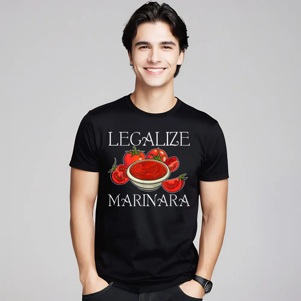 Marinara Tomato Sauce Legalizing It Normal T-shirts for Men Cotton Father Day Tops Tees Tshirts Short Sleeve Funky Crewneck