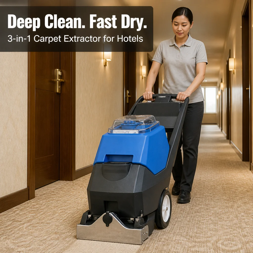 Commercial Carpet Extractor Machine Wholesale High Suction Heavy Duty CE RoHS Approved 3 in 1 Carpet Cleaning for Hotel Use