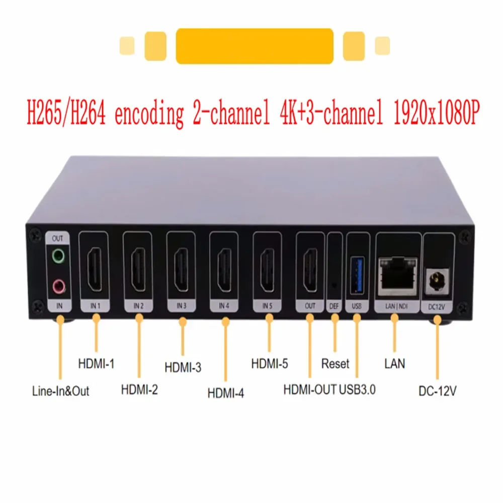 2025 горячая распродажа 5-канальный декодер захвата видеосигнала 4K H265 Live NDI RTSP RTMP HTMP HLS HD-IP HD энкодер-декодер