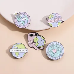 Alien Planet Pink Love Earth namel Pins Round Insignia Brooches Backpacks Clothes Badge Lapel Pin Jewery Gifts for Friends Whole